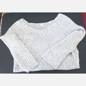 Hinge  ( Nordstrom's) Women's Sweater  Tunic Length Oatmeal Speckled l XS  EUC